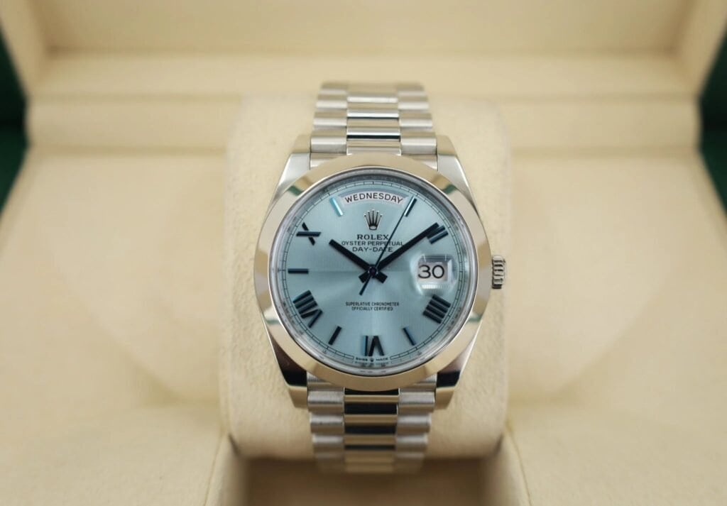 Rolex Day Date Platinum 228206 Image via Luxury Time NYC