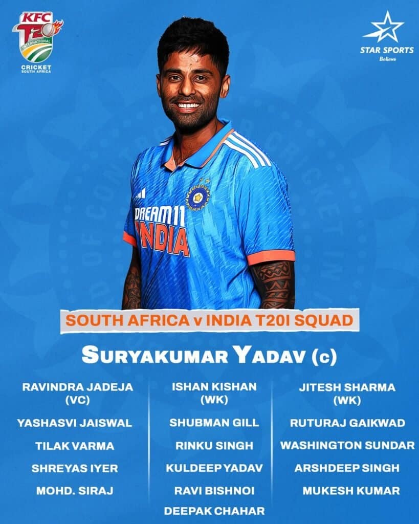 Indias Squad for the T20I Image Credits Twitter