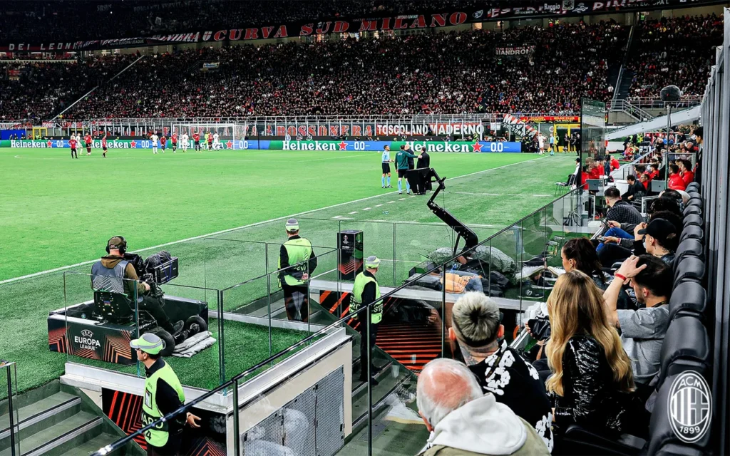 View from the Pitch side Seats at the San Siro Image Credits AC Milan 1
